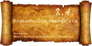 Kratochvilla Ambrózia névjegykártya
